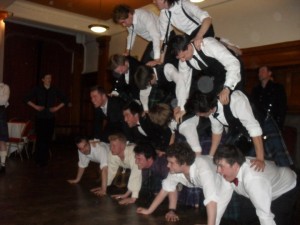 The human pyramid at the Cecilian Dinner Dance 2010