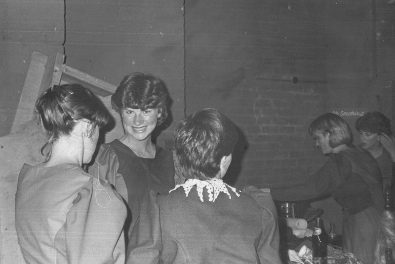 Catriona Herd with Rhona McColl and Liz Howie (Daniel) in the background - Morna Roberts has her back to Catriona on the left